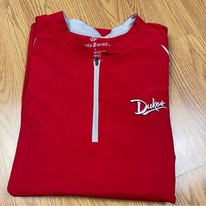 Wire2Wire Dukes Baseball Performance Red Quarter-Zip Pullover